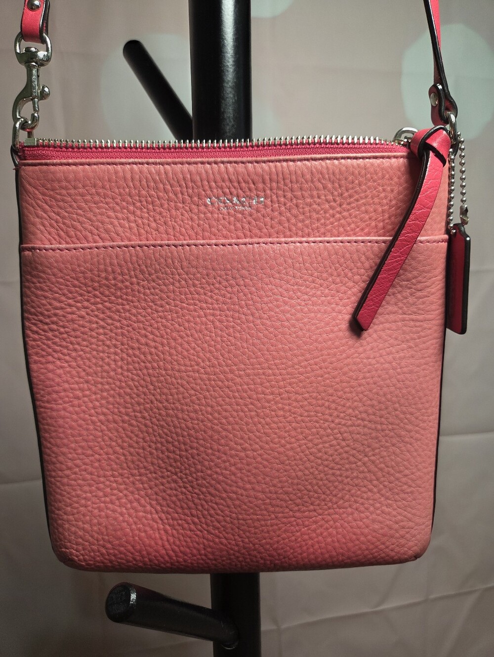 Coach Pink Pebbled Leather Crossbody Bag